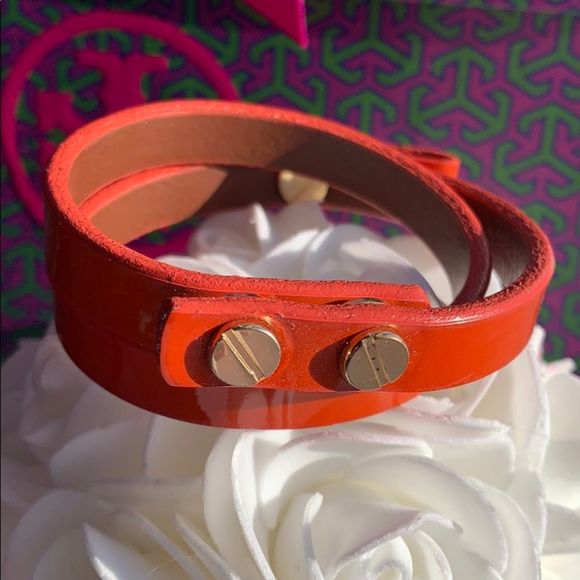 ❤️❤️❤️ Tory Burch dark orange wrap leather bracelet - Picture 4 of 5